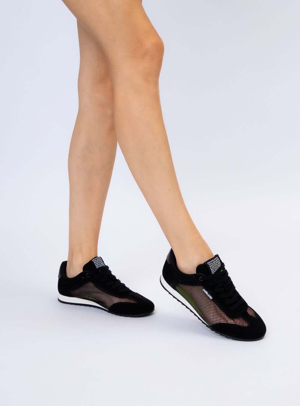 Tênis Petite Jolie Flat Sneaker Preto PJ7698 Preto 6