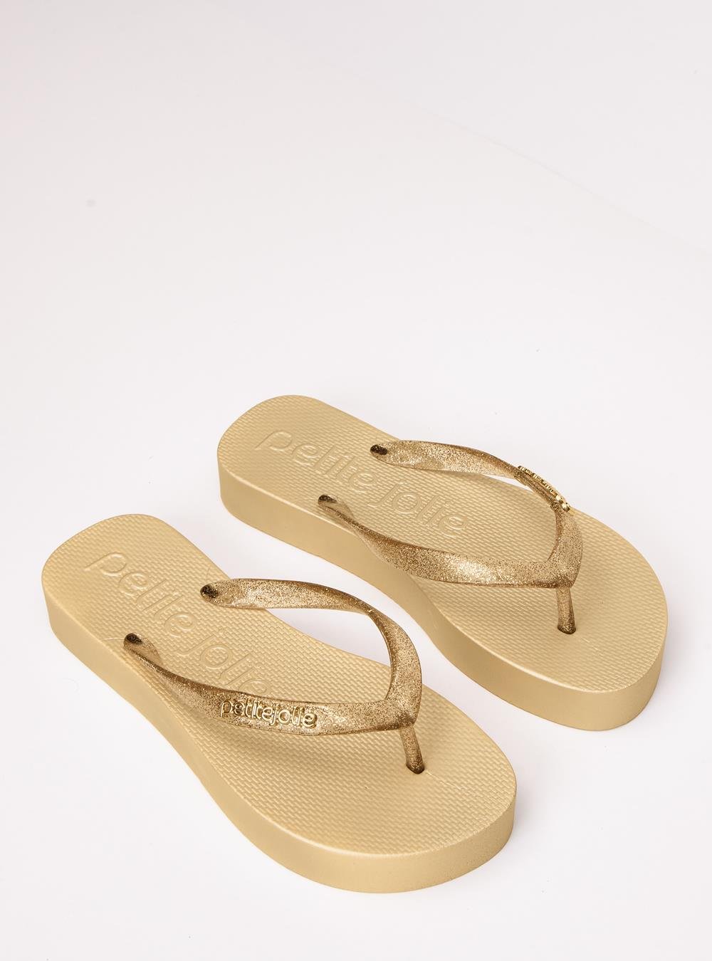 Chinelo Petite Jolie Fresh Up Glitter Ouro Light PJ7705 Dourado 2