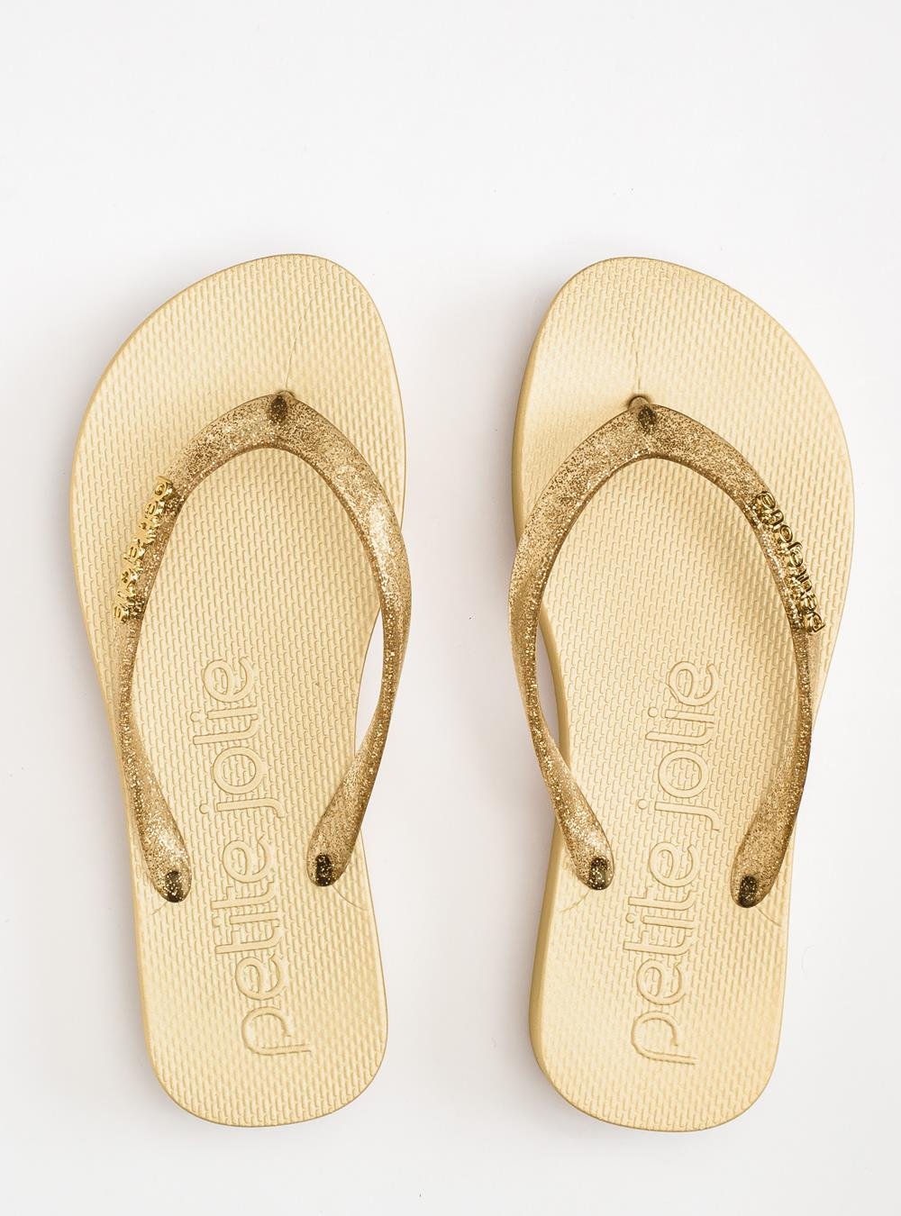 Chinelo Petite Jolie Fresh Up Glitter Ouro Light PJ7705 Dourado 3