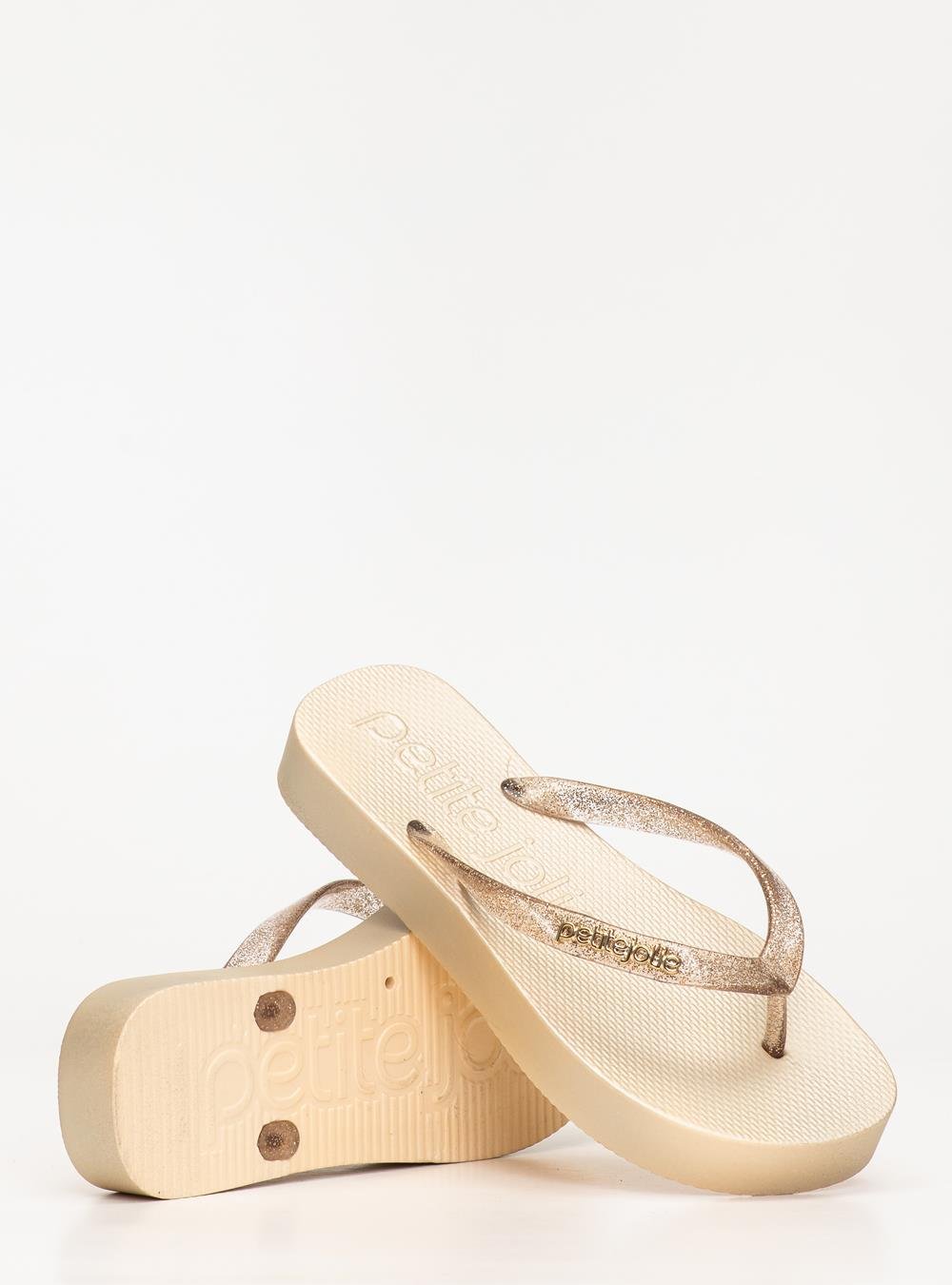 Chinelo Petite Jolie Fresh Up Glitter Ouro Light PJ7705 Dourado 4