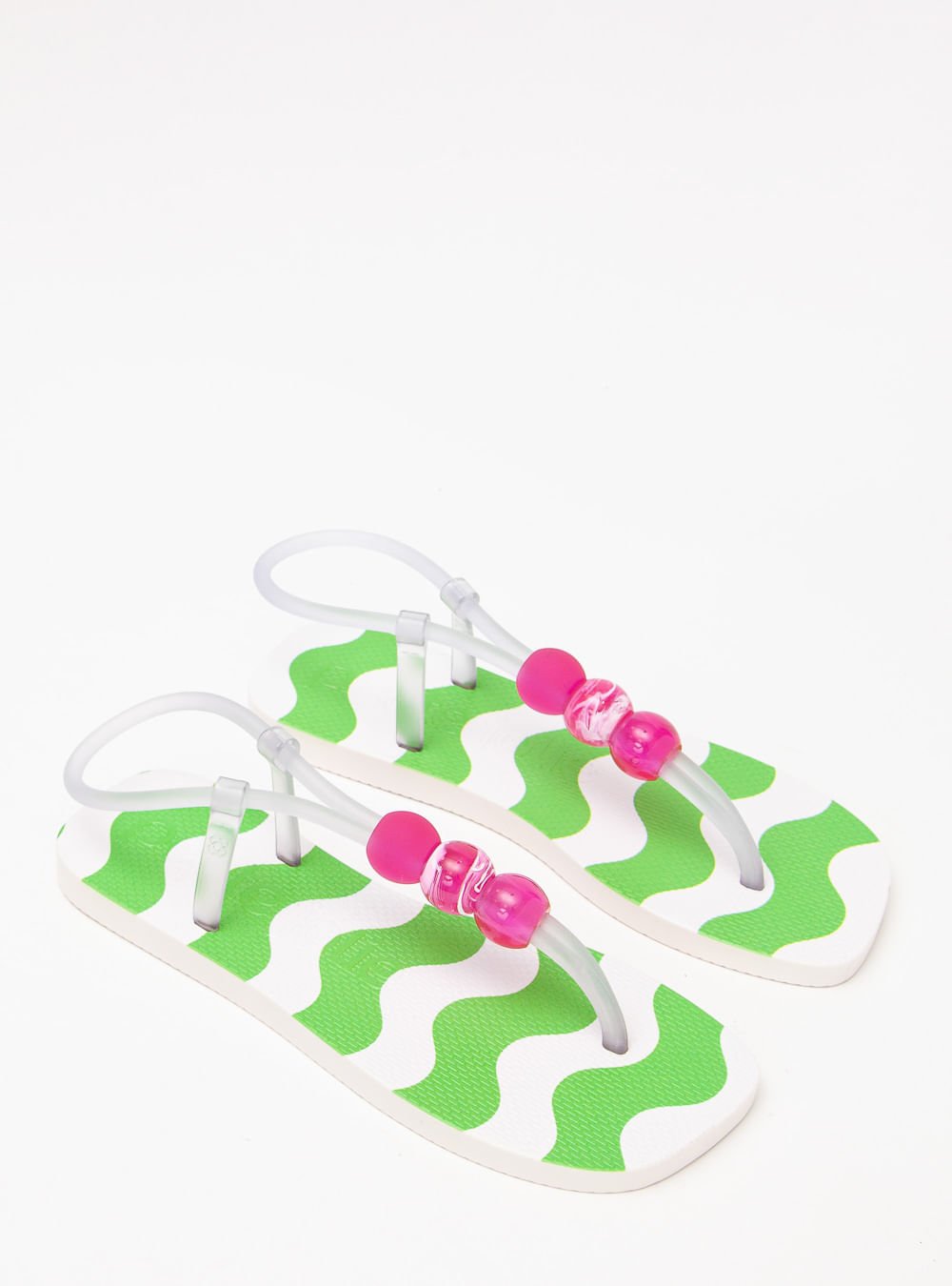 Sandália Petite Jolie Refresh Sandal Listras 9 PJ7707 Branco/Verde 2