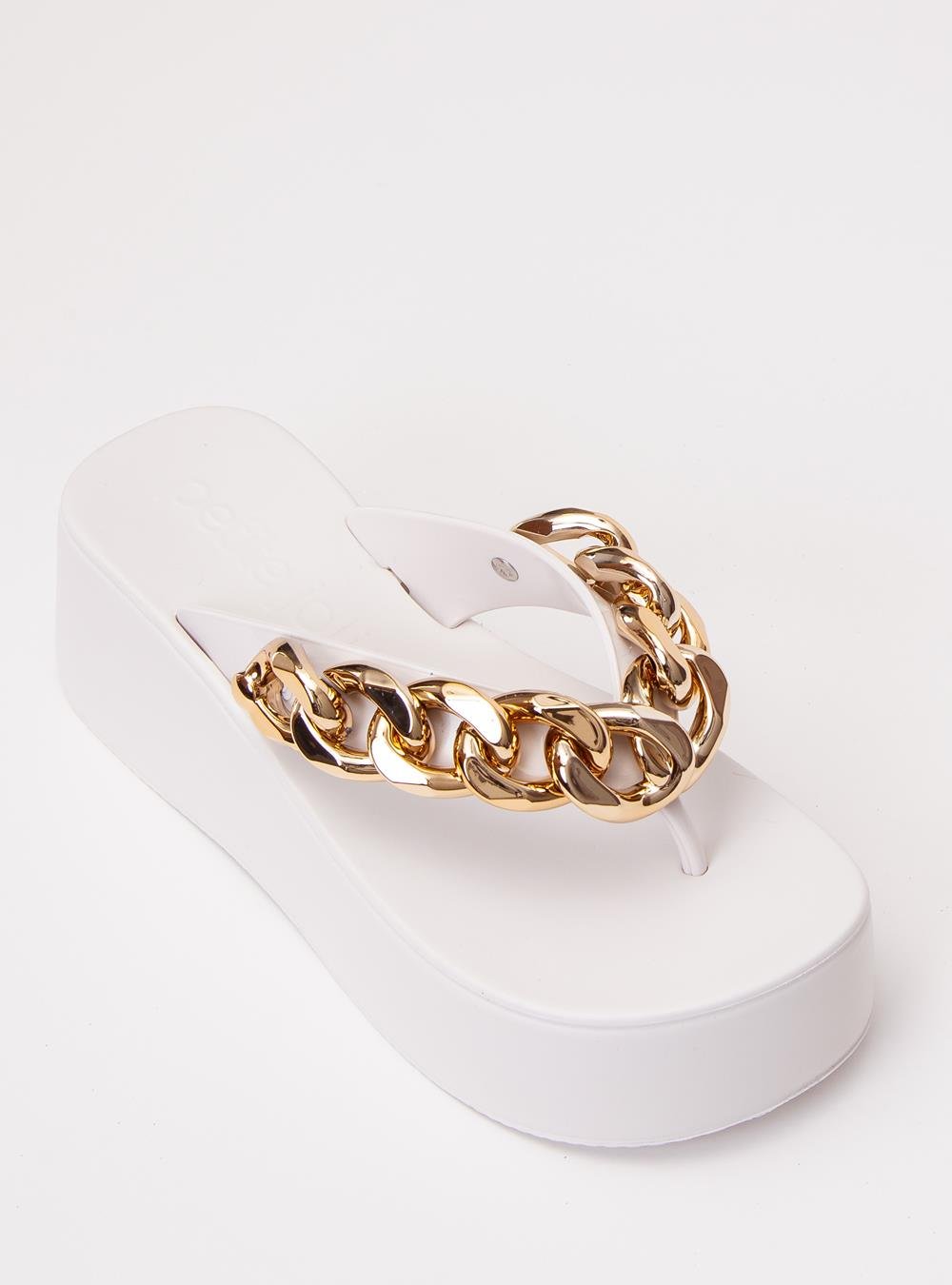 Chinelo Petite Jolie Plus II White/Ouro PJ7350II Branco 2