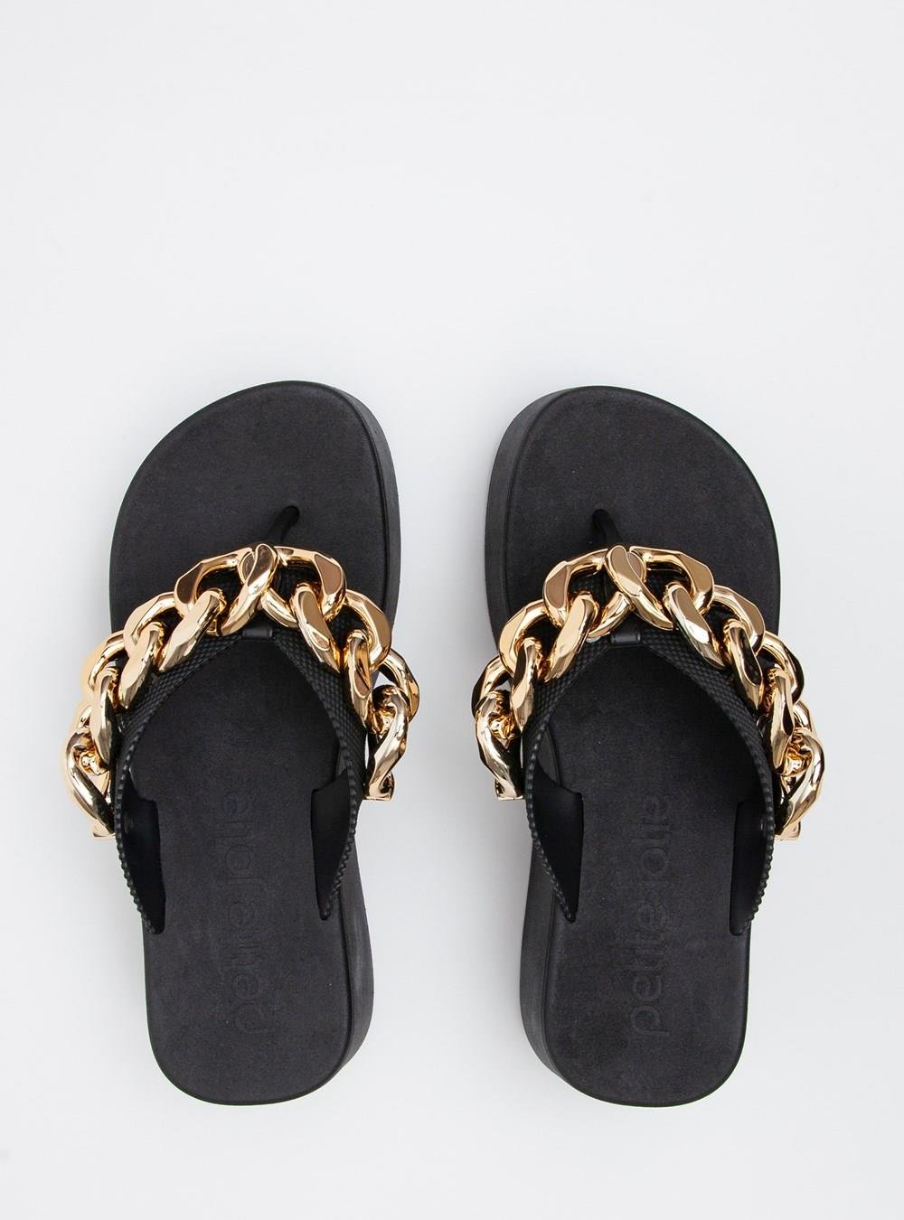 Chinelo Petite Jolie Plus II Preto/Ouro PJ7350II Preto 3