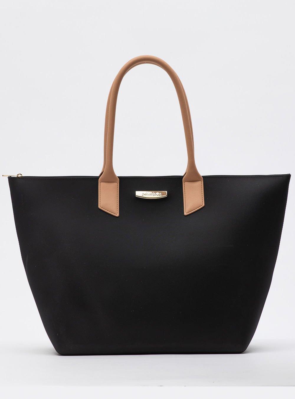 Bolsa Petite Jolie Big Shopping Preto/Doce De Leite PJ11275