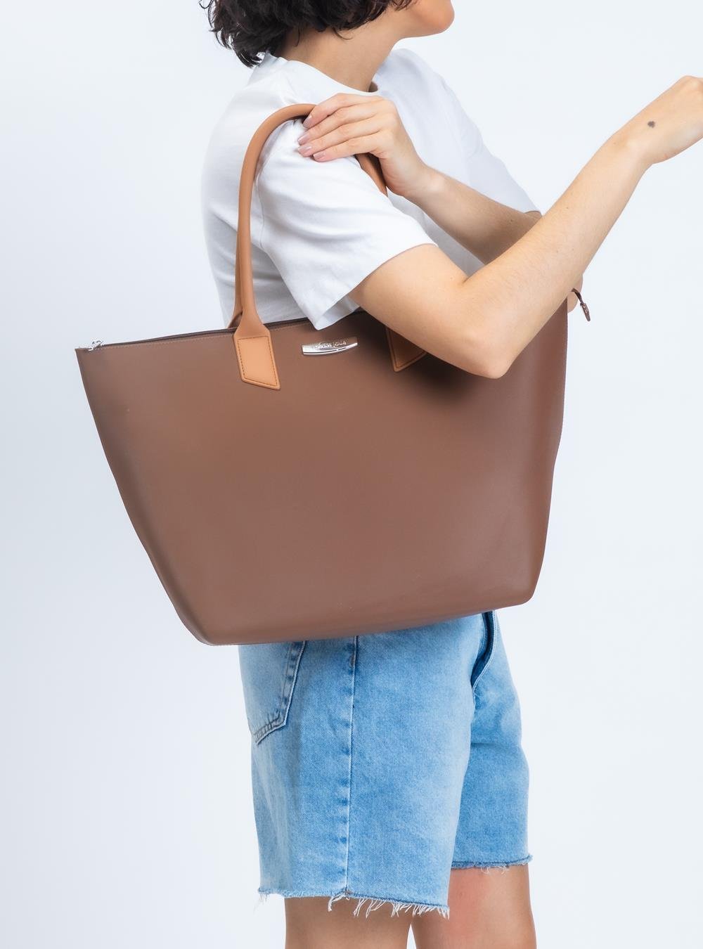 Bolsa Petite Jolie Big Shopping Chocolate PJ11275 Marrom 4