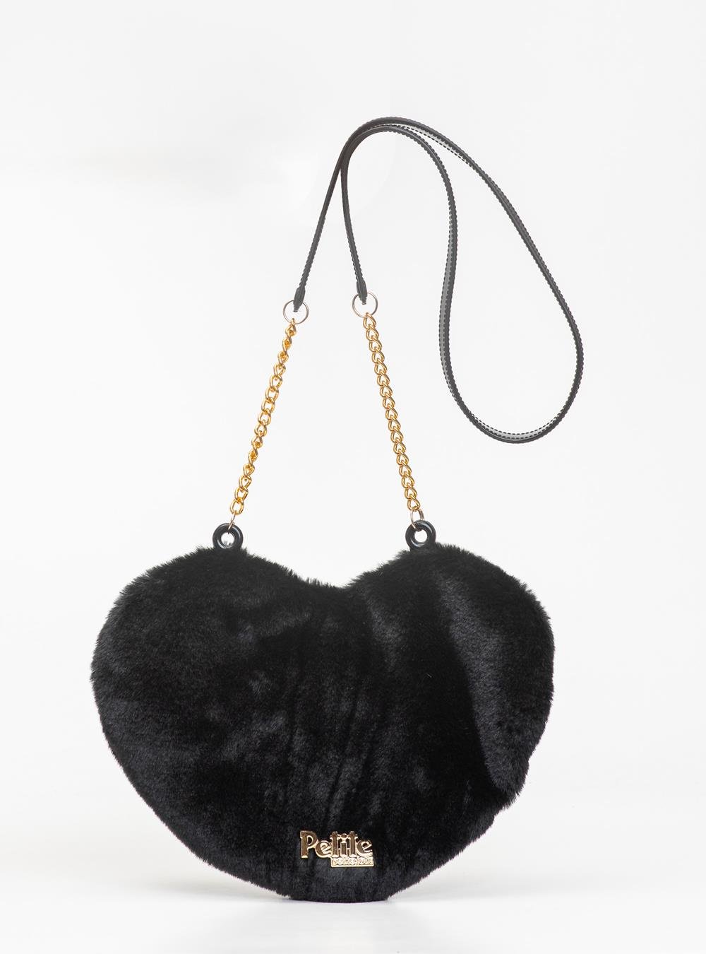 Bolsa Petite Jolie Love Fur Bag In Preto PJ11379IN