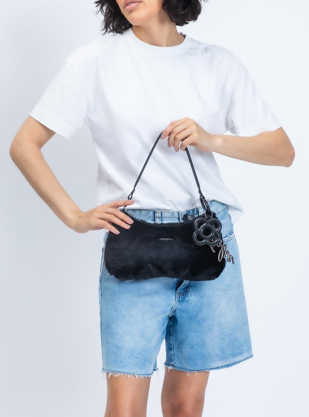 Bolsa Petite Jolie Icon Fur Bag Preto PJ11369 Preto 6