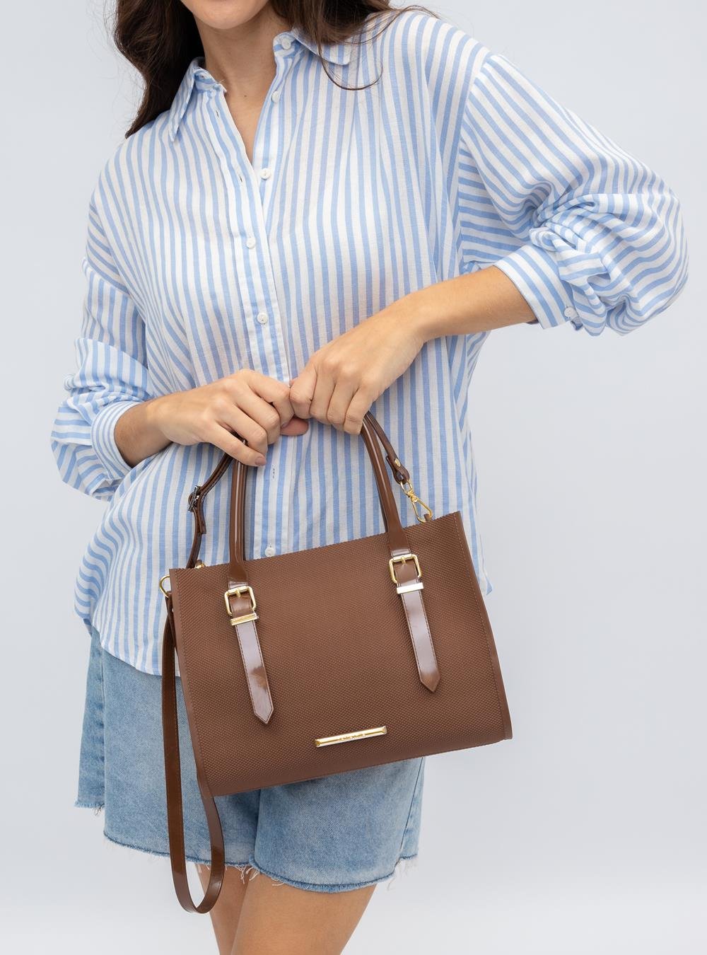 Bolsa Petite Jolie Heaven Chocolate/Ouro PJ11160 Marrom 4