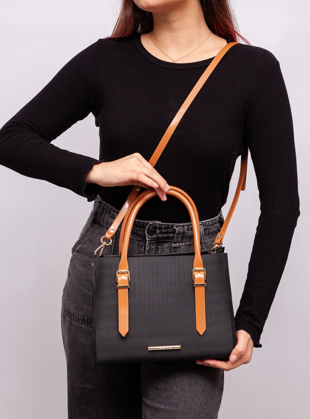 Bolsa Petite Jolie Heaven Preto/Doce De Leite PJ11160 Preto 4