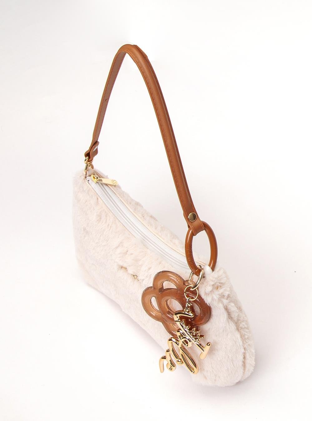 Bolsa Petite Jolie Icon Fur Bag Creme/Doce De Leite PJ11369 Bege 2