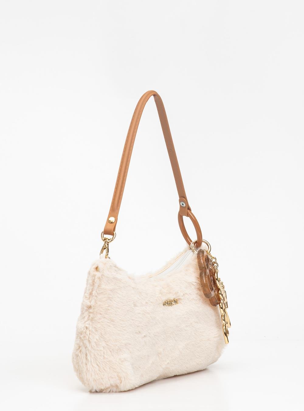 Bolsa Petite Jolie Icon Fur Bag Creme/Doce De Leite PJ11369 Bege 3