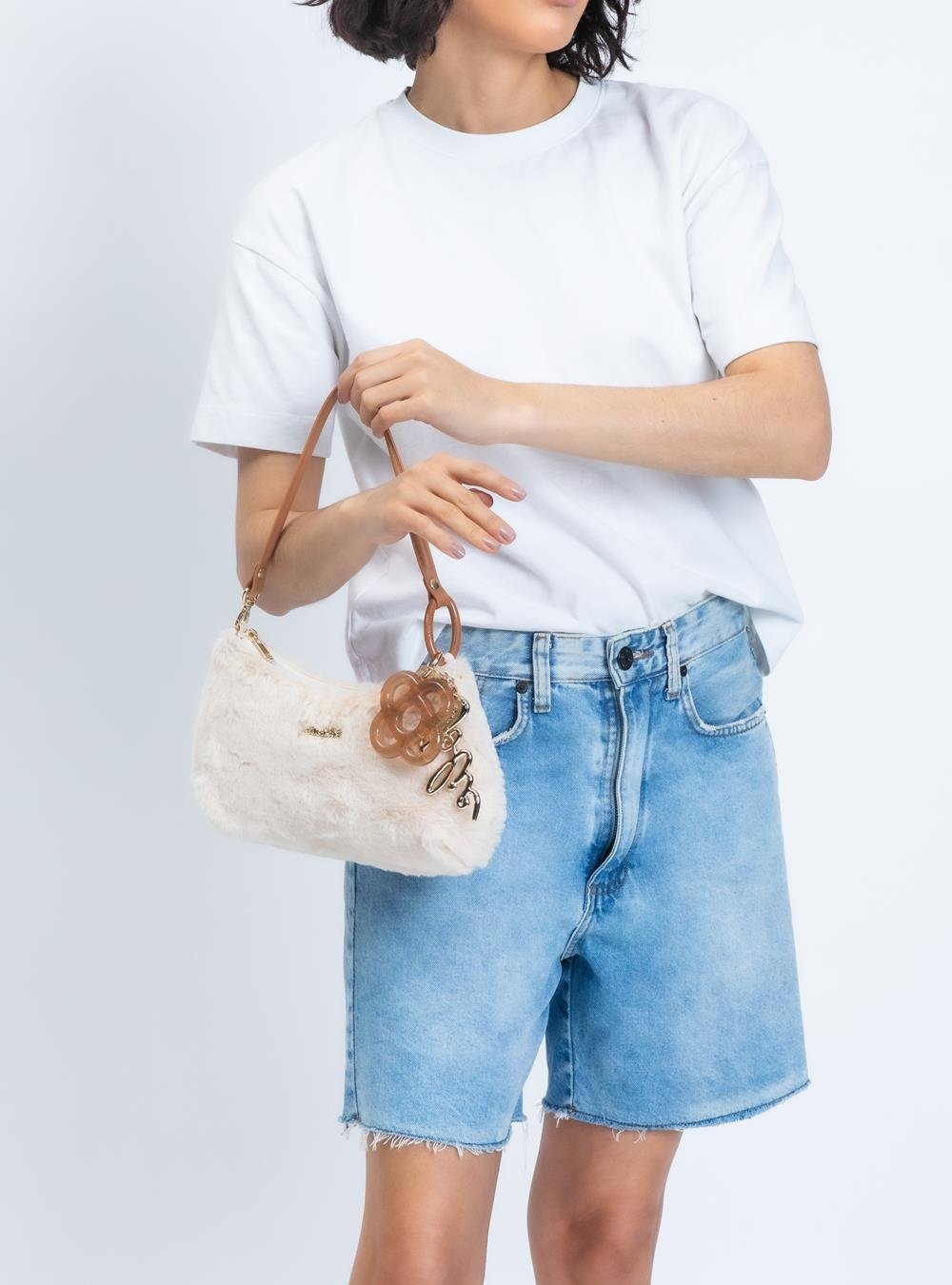 Bolsa Petite Jolie Icon Fur Bag Creme/Doce De Leite PJ11369 Bege 6