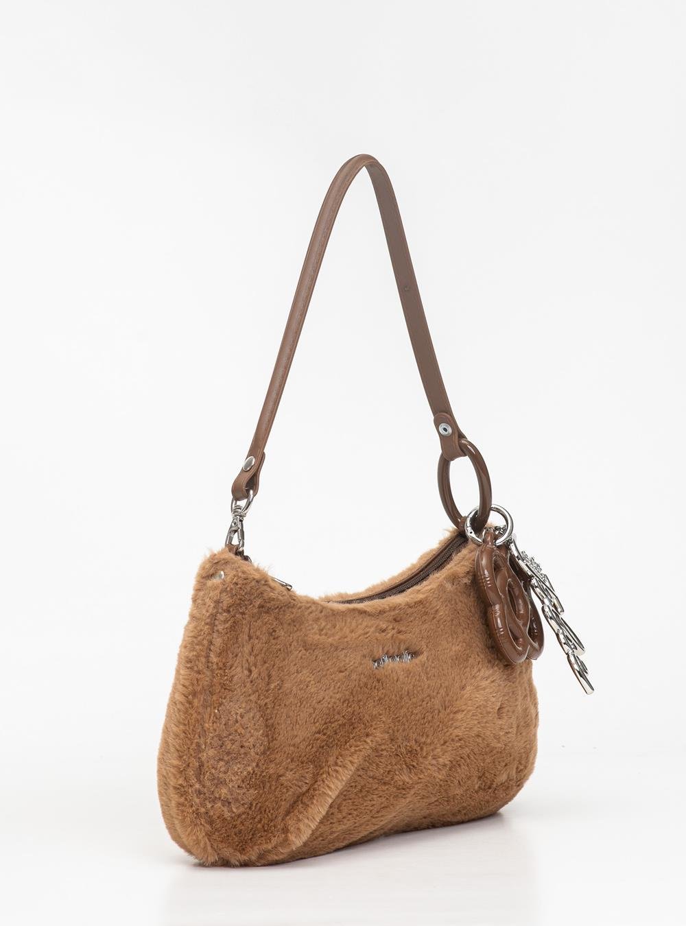 Bolsa Petite Jolie Icon Fur Bag Chocolate PJ11369 Marrom 3