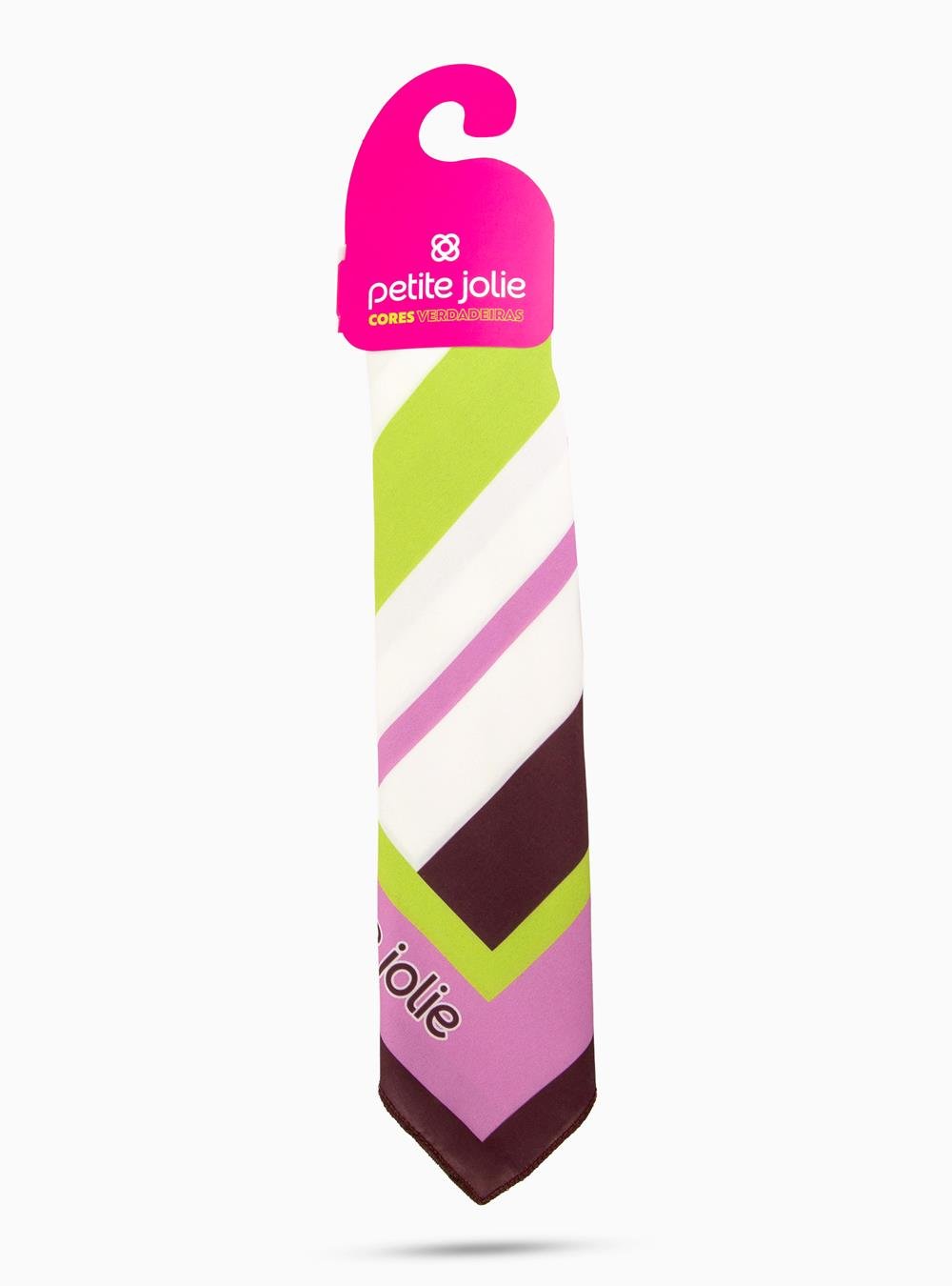 Lenço Petite Jolie Listras Berry PJ20085 Rosa/Verde 3