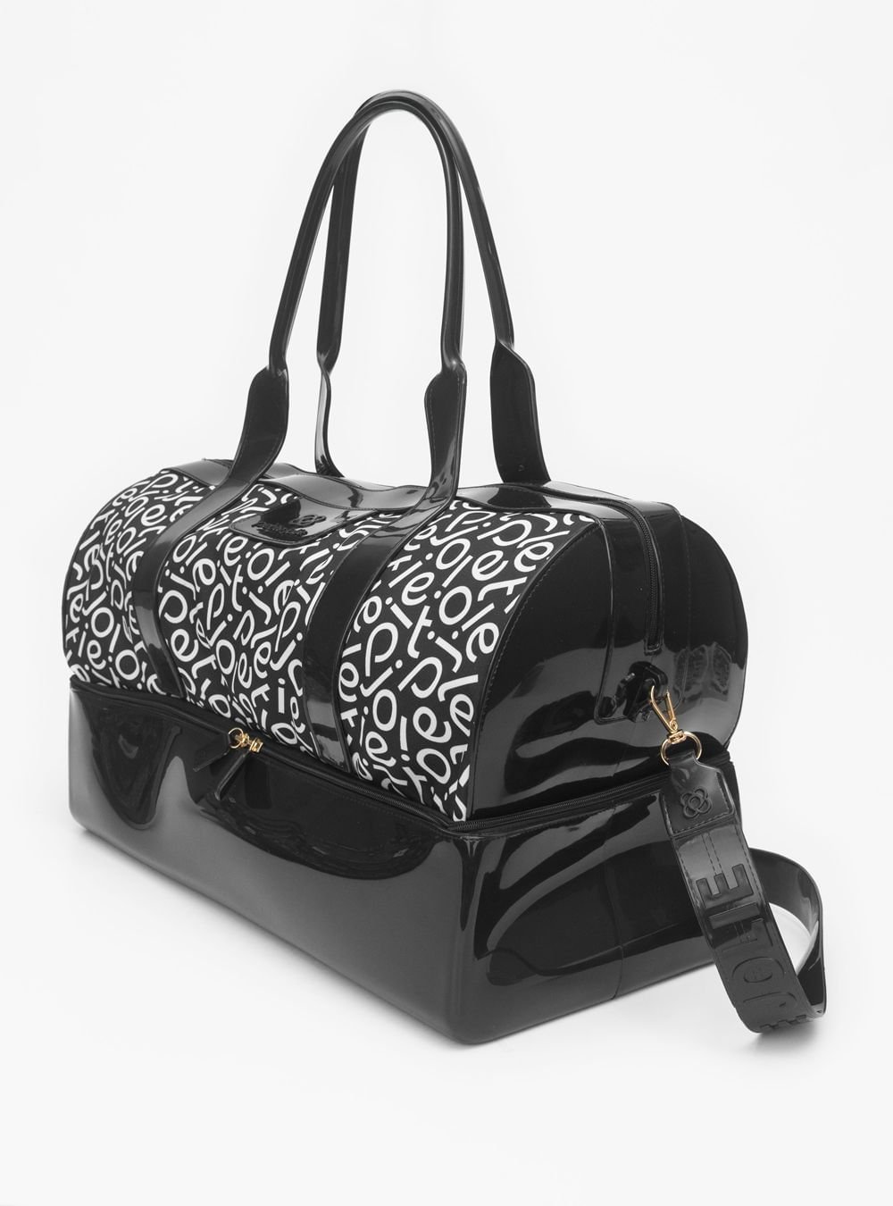 Mala Petite Jolie Weekend Preto/Branco Logo PJ PJ10215 Preto 3
