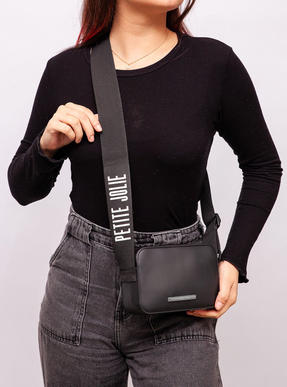 Bolsa Petite Jolie Pop Matte Preto/Prata PJ11295 Preto 4