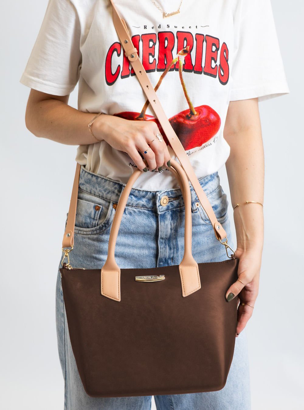 Bolsa Petite Jolie Shopping Chocolate PJ11274 Marrom 4