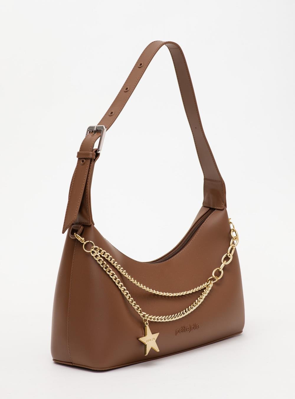 Bolsa Petite Jolie Thayla Chocolate/Ouro PJ11282 Marrom 2