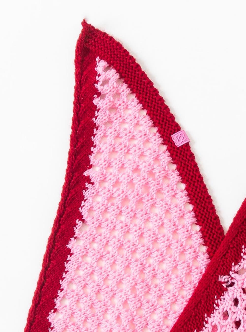 Lenço Petite Jolie Crochê Chiclete PJ20353 Rosa 3