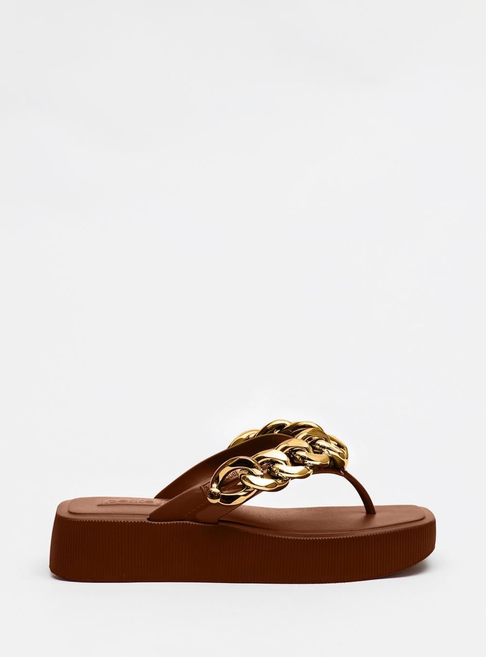 Chinelo Petite Jolie Hit Chocolate/Ouro PJ6515