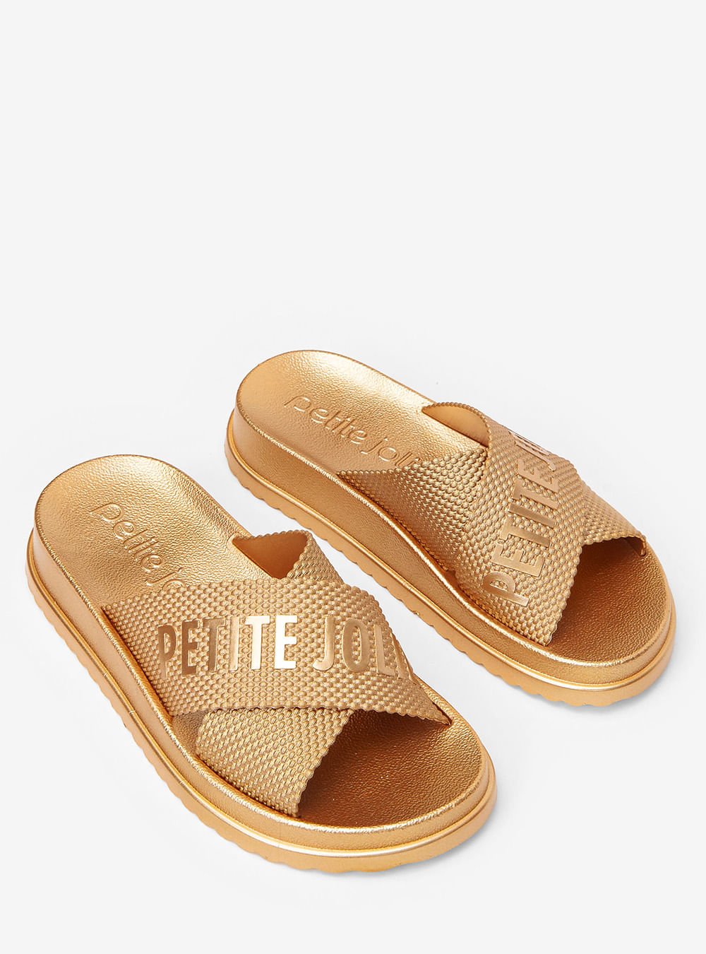 Chinelo Petite Jolie Smash Metalizado Ouro PJ6812IIA Bege 2
