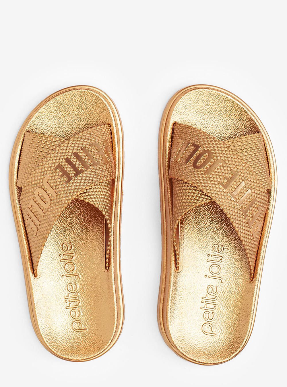Chinelo Petite Jolie Smash Metalizado Ouro PJ6812IIA Bege 3