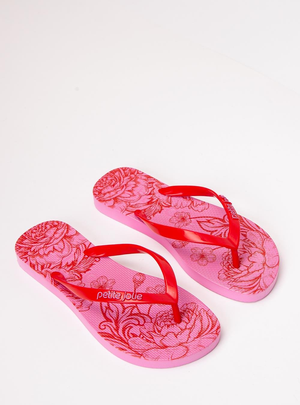 Chinelo Petite Jolie Fresh Tomate/Floral 23 PJ6969 Vermelho 2