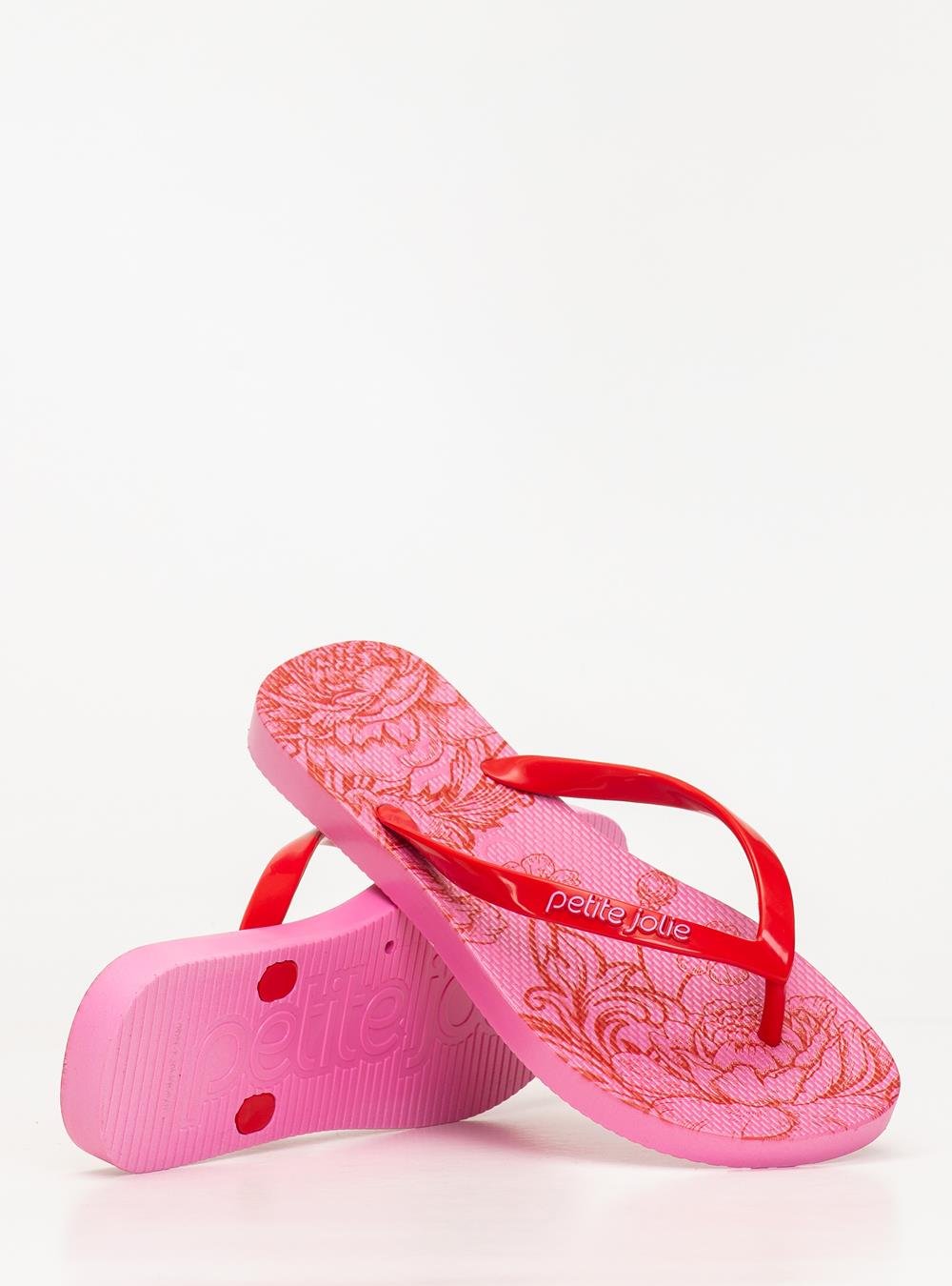 Chinelo Petite Jolie Fresh Tomate/Floral 23 PJ6969 Vermelho 3