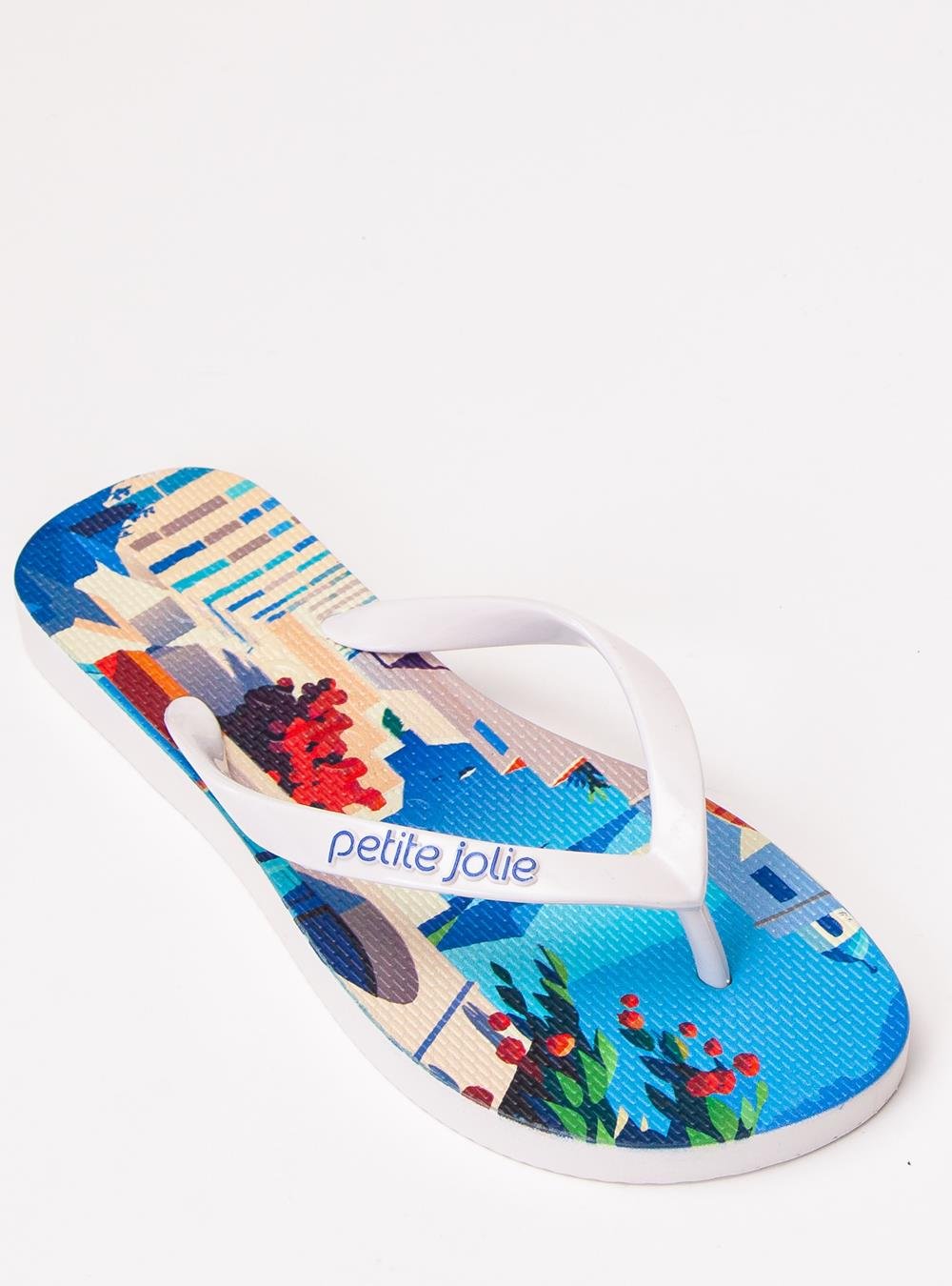Chinelo Petite Jolie Fresh White/Grécia PJ6969 Azul 4