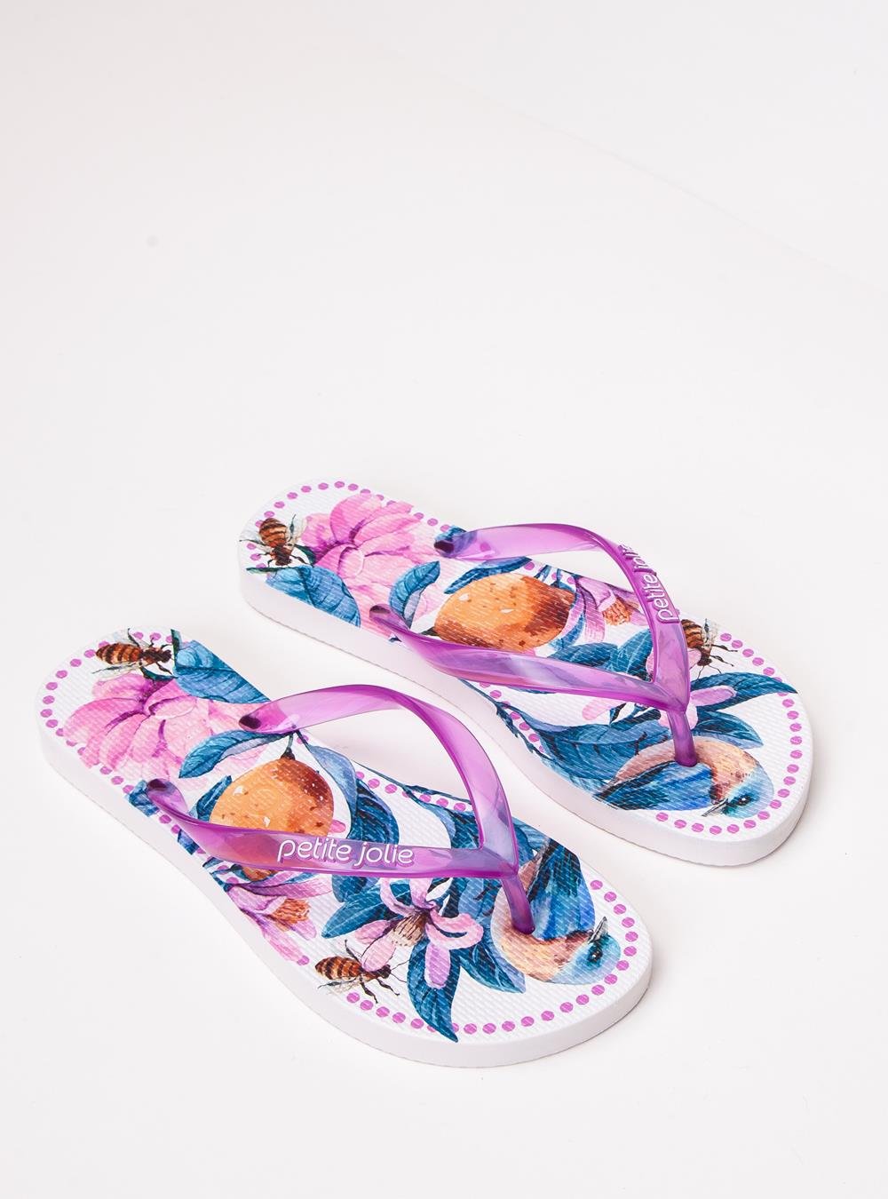 Chinelo Petite Jolie Fresh Chiclete/White/Frutas 6 PJ6969 Lilás 2