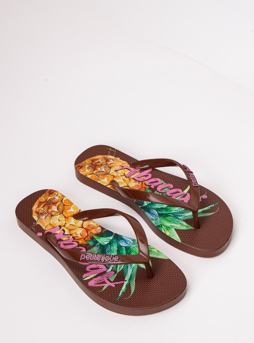 Chinelo Petite Jolie Fresh Chocolate/Frutas 8 PJ6969 Marrom 2