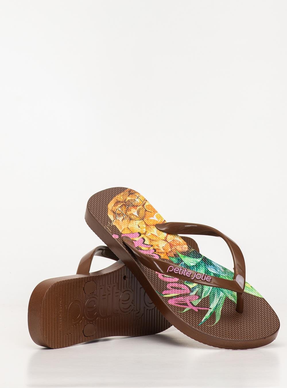 Chinelo Petite Jolie Fresh Chocolate/Frutas 8 PJ6969 Marrom 5