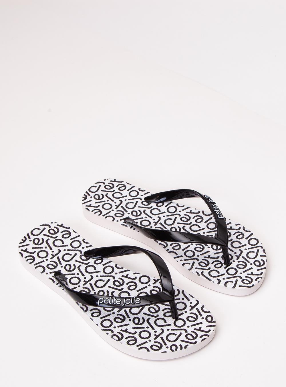 Chinelo Petite Jolie Fresh White/Pattern 2 PJ6969 Preto 2