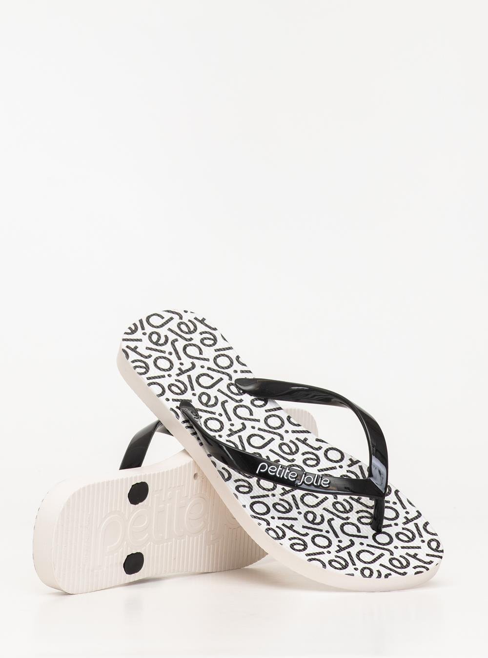 Chinelo Petite Jolie Fresh White/Pattern 2 PJ6969 Preto 5