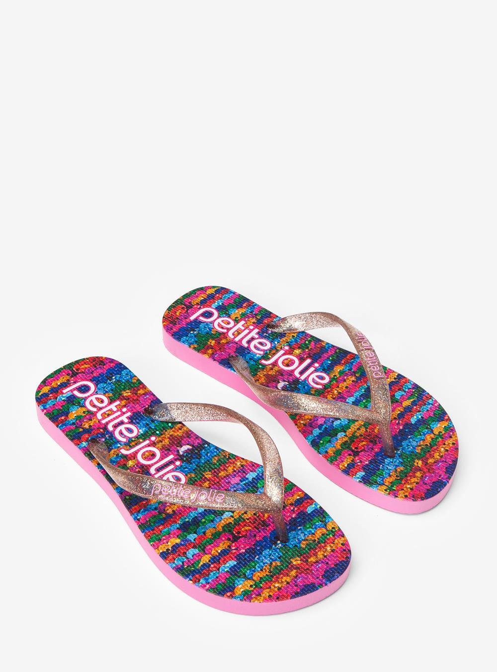 Chinelo Petite Jolie Fresh Glitter Ouro/Carnaval PJ6969 Multicores 2