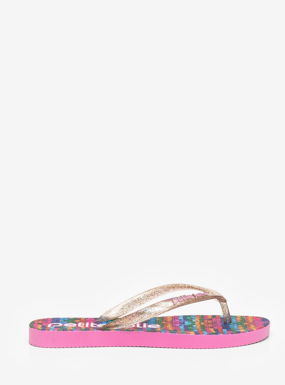 Chinelo Petite Jolie Fresh Glitter Ouro/Carnaval PJ6969 Multicores 3