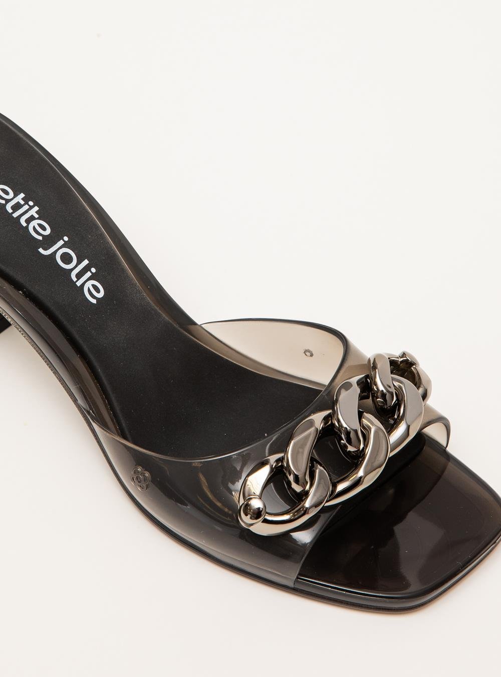 Tamanco Petite Jolie Icon Preto Translúcido PJ7434 Preto 4