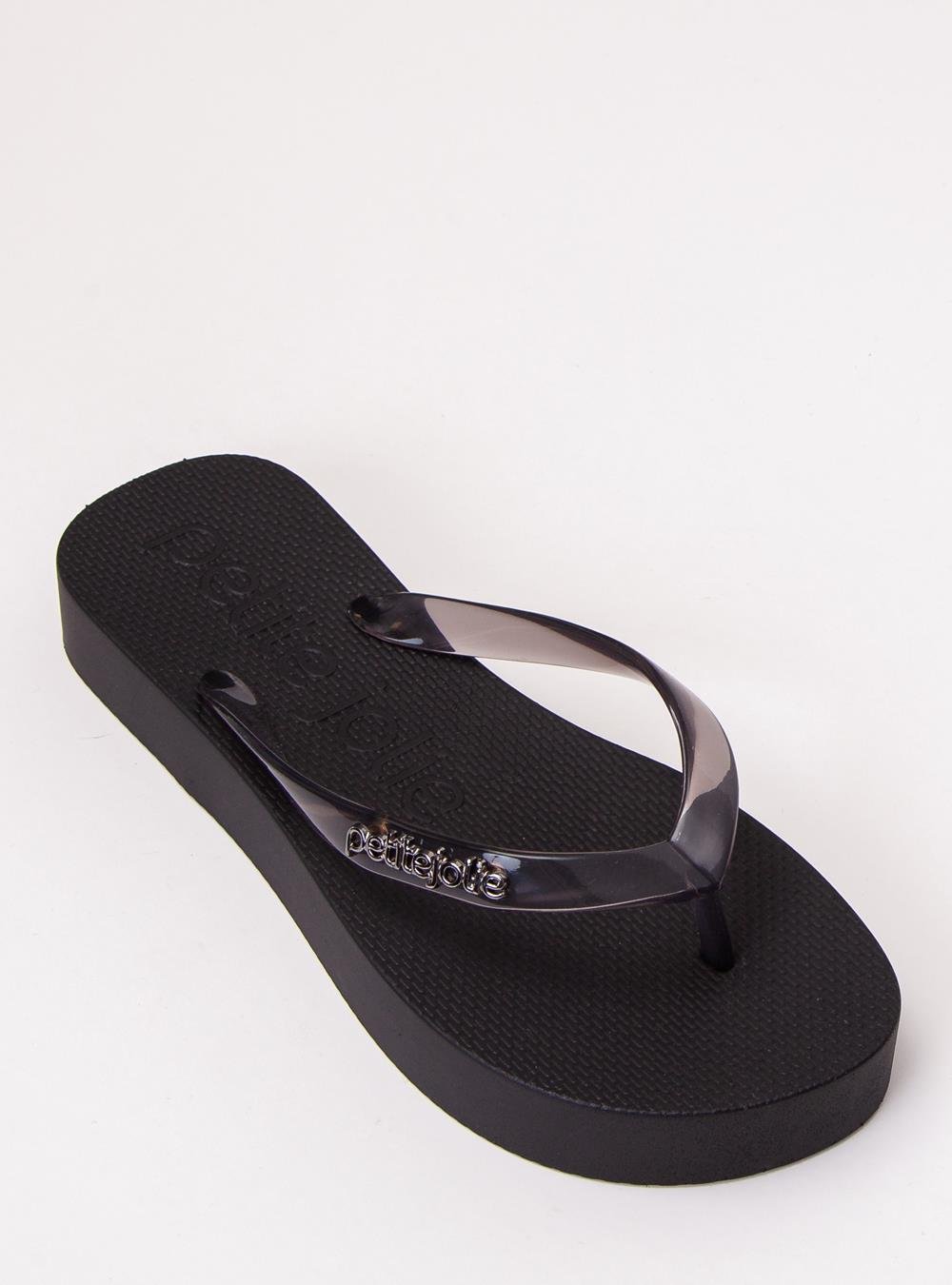 Chinelo Petite Jolie Fresh Up Translúcido/Preto PJ7321 Preto 4