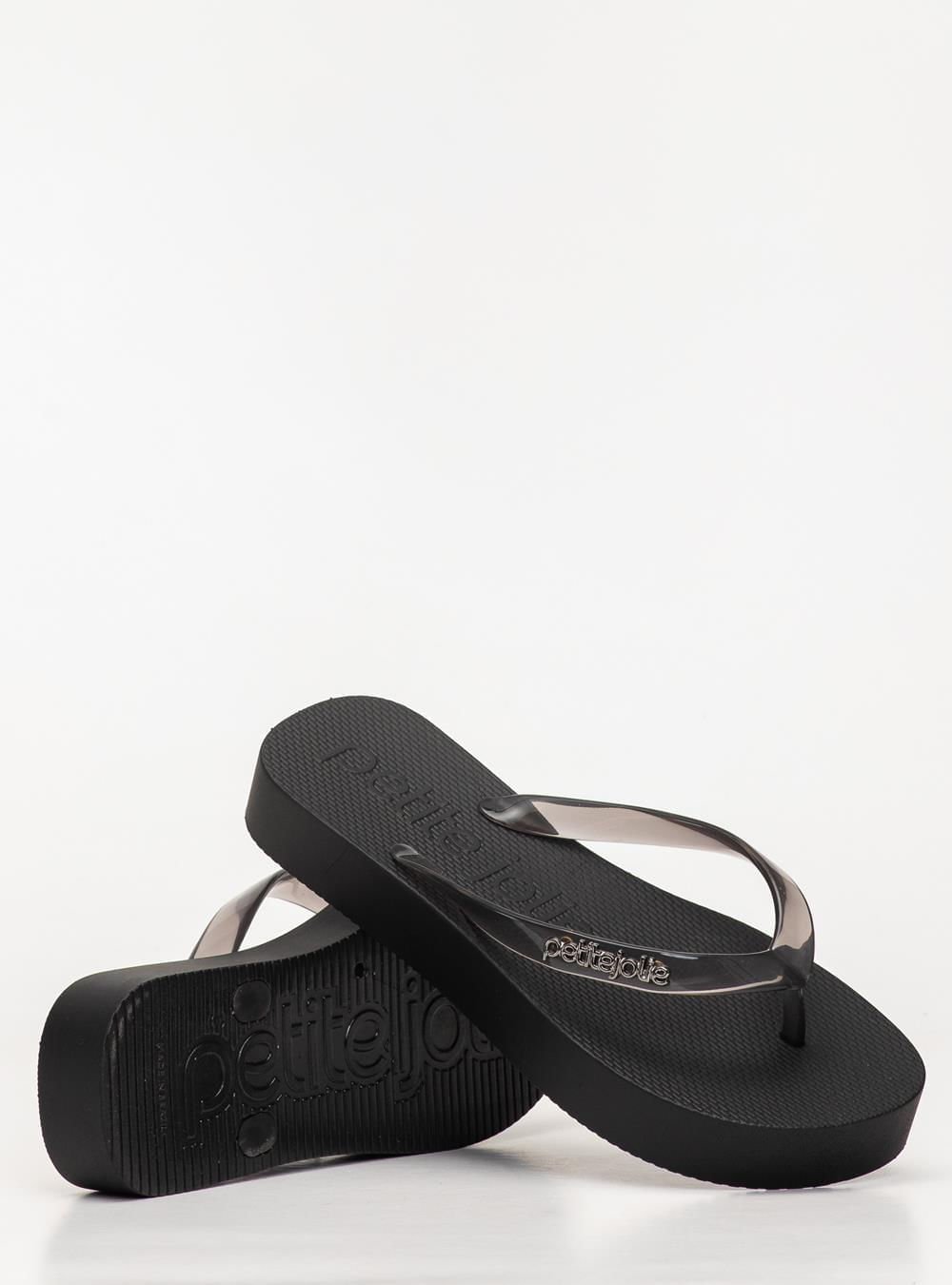Chinelo Petite Jolie Fresh Up Translúcido/Preto PJ7321 Preto 5