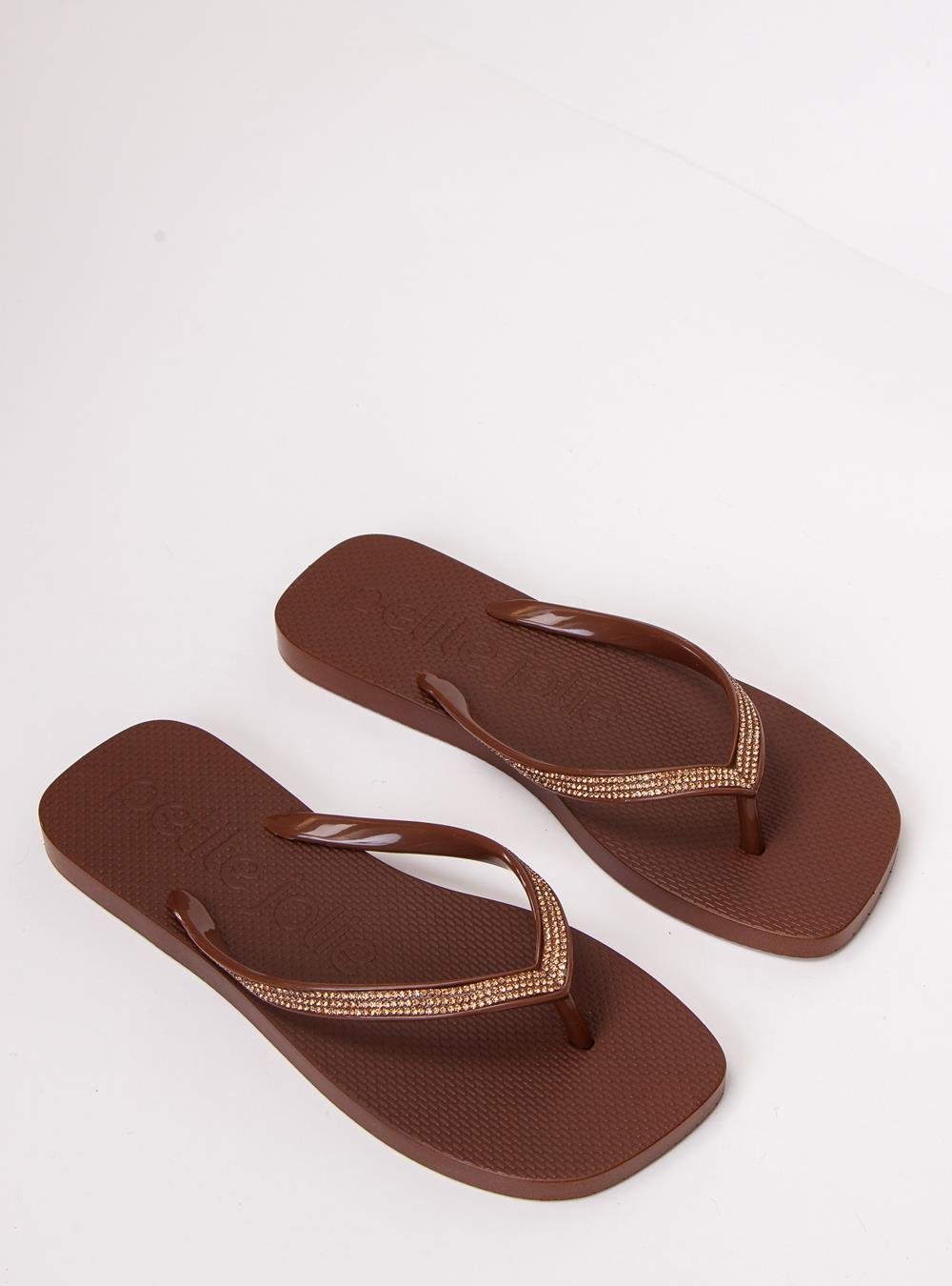 Chinelo Petite Jolie Refresh Shine Chocolate PJ7404 Marrom 2