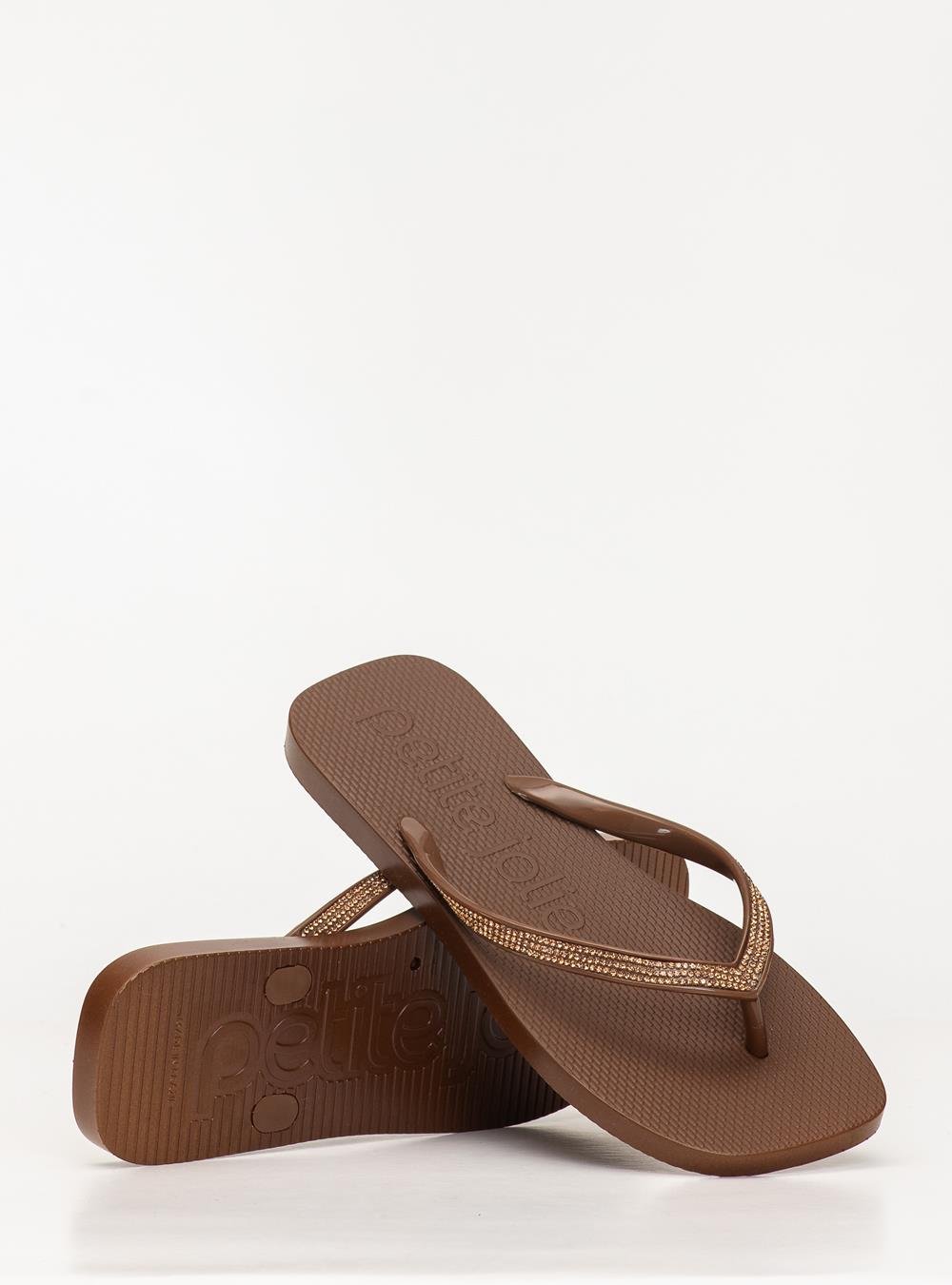 Chinelo Petite Jolie Refresh Shine Chocolate PJ7404 Marrom 4