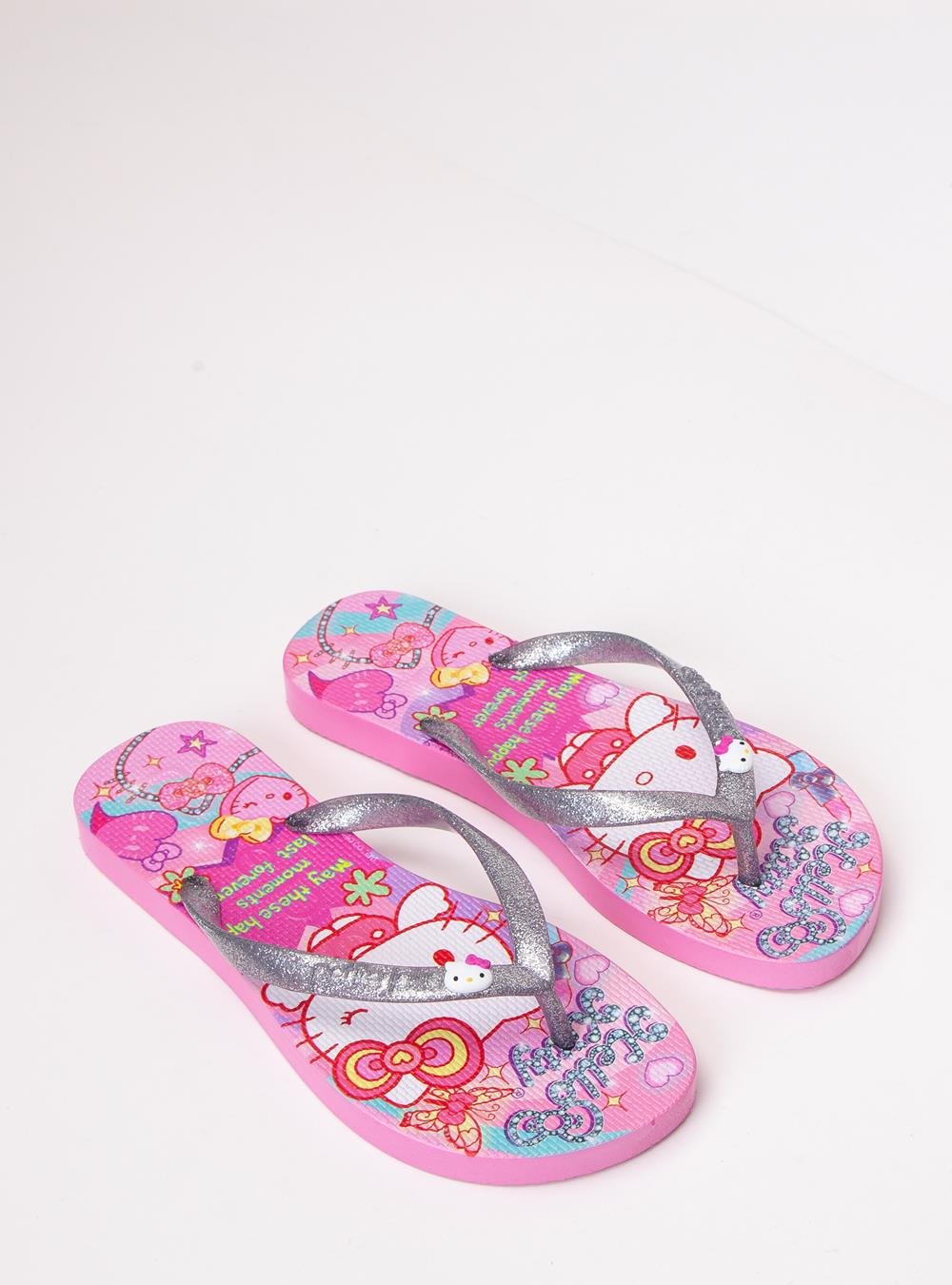 Chinelo Hello Kitty Glitter Prata/Hello Kitty 17 PJ7206HK Rosa 2