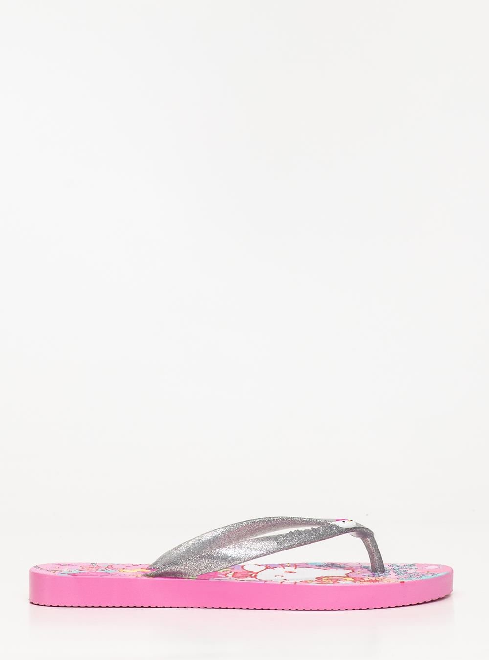 Chinelo Hello Kitty Glitter Prata/Hello Kitty 17 PJ7206HK Rosa 3