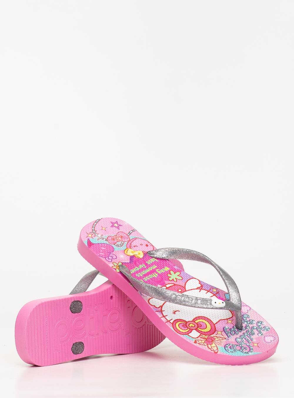 Chinelo Hello Kitty Glitter Prata/Hello Kitty 17 PJ7206HK Rosa 5