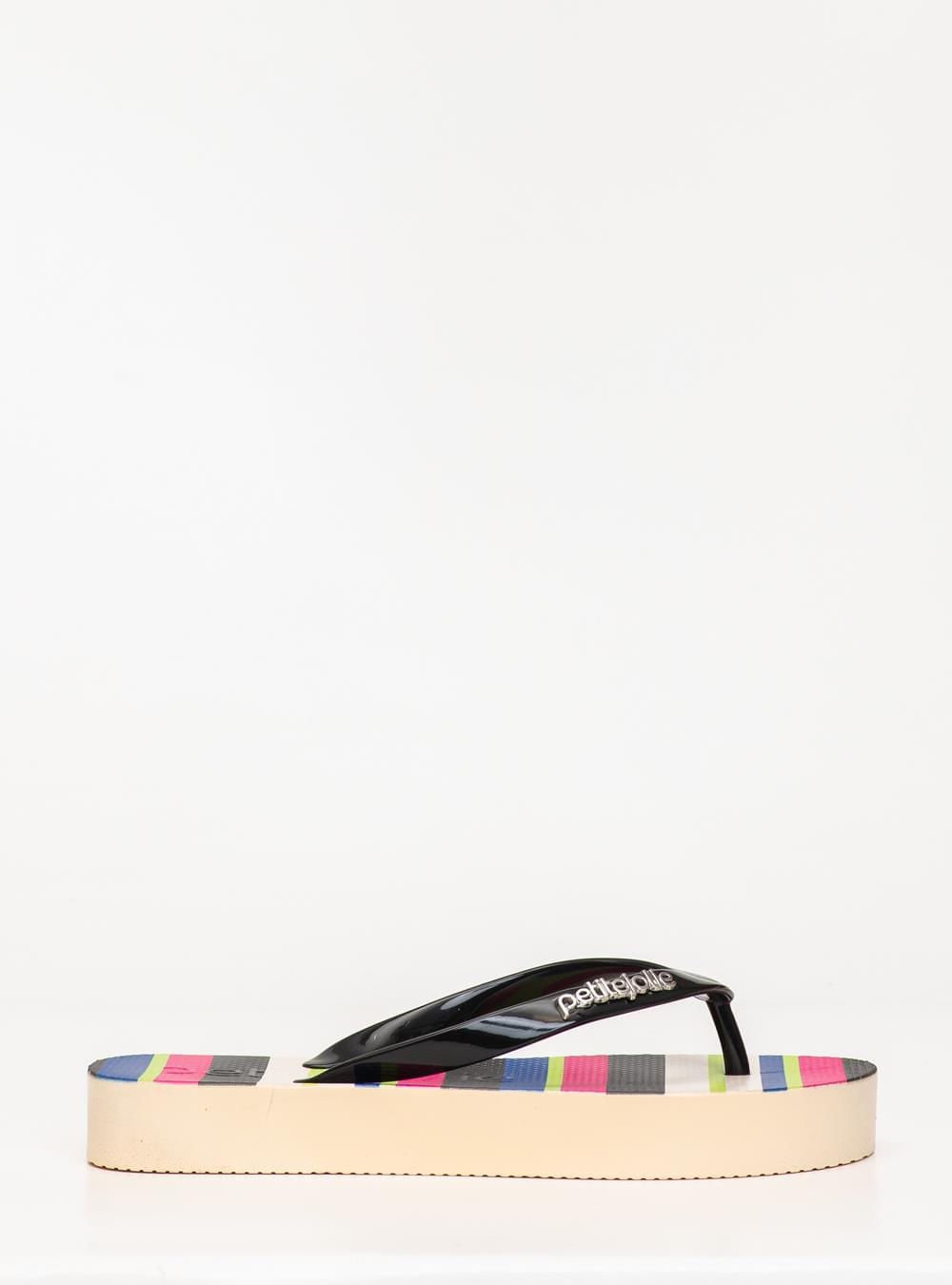 Chinelo Petite Jolie Fresh Up Preto/Multicolor 3 PJ7354