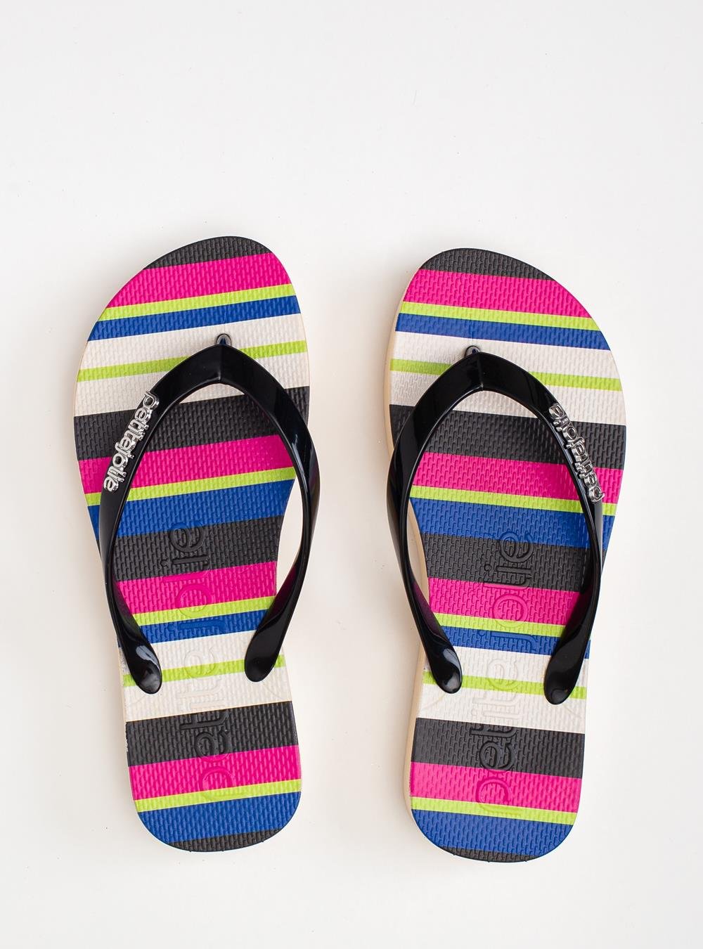 Chinelo Petite Jolie Fresh Up Preto/Multicolor 3 PJ7354 Preto 3
