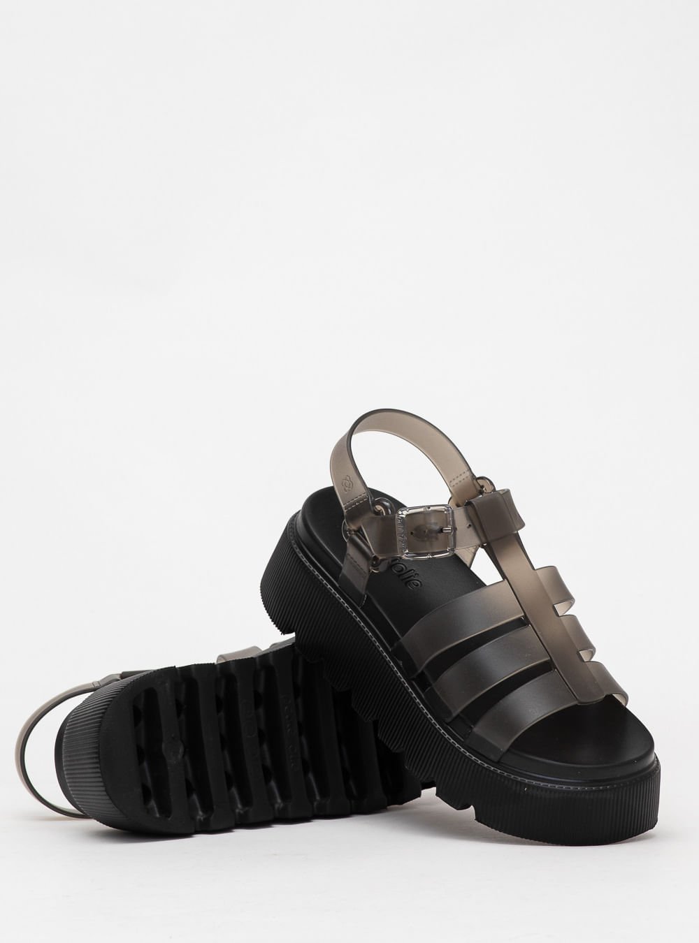 Sandália Petite Jolie Flow Sandal Preto Translúcido PJ7561 Preto 5