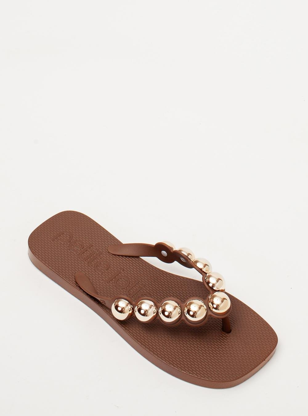 Chinelo Petite Jolie Refresh Bold Chocolate PJ7631 Dourado/Marrom 3