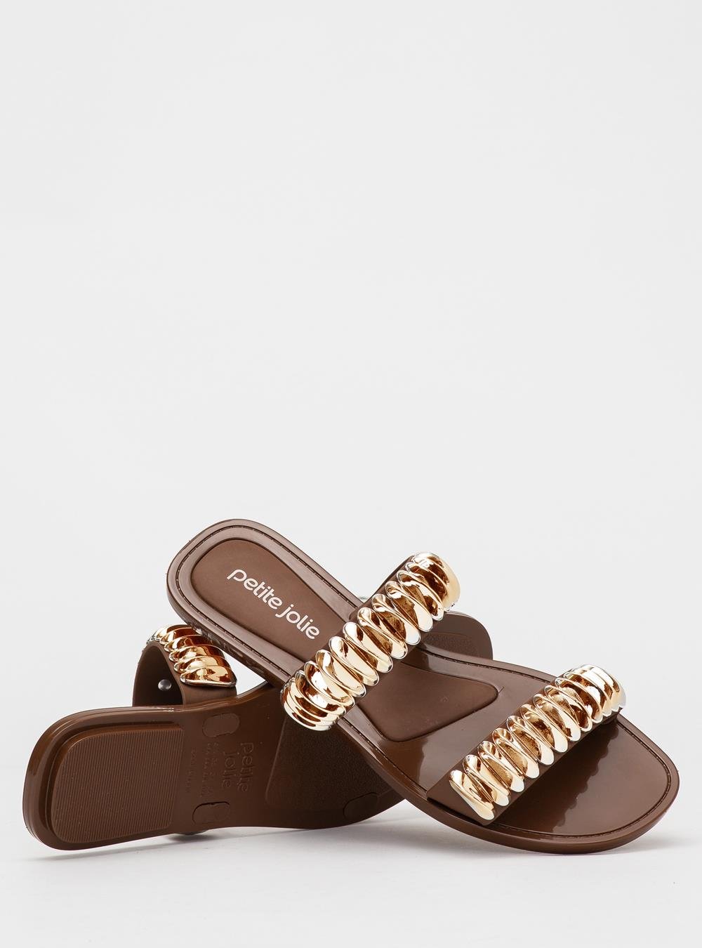 Chinelo Petite Jolie Demi Chocolate/Ouro PJ7690 Marrom 5