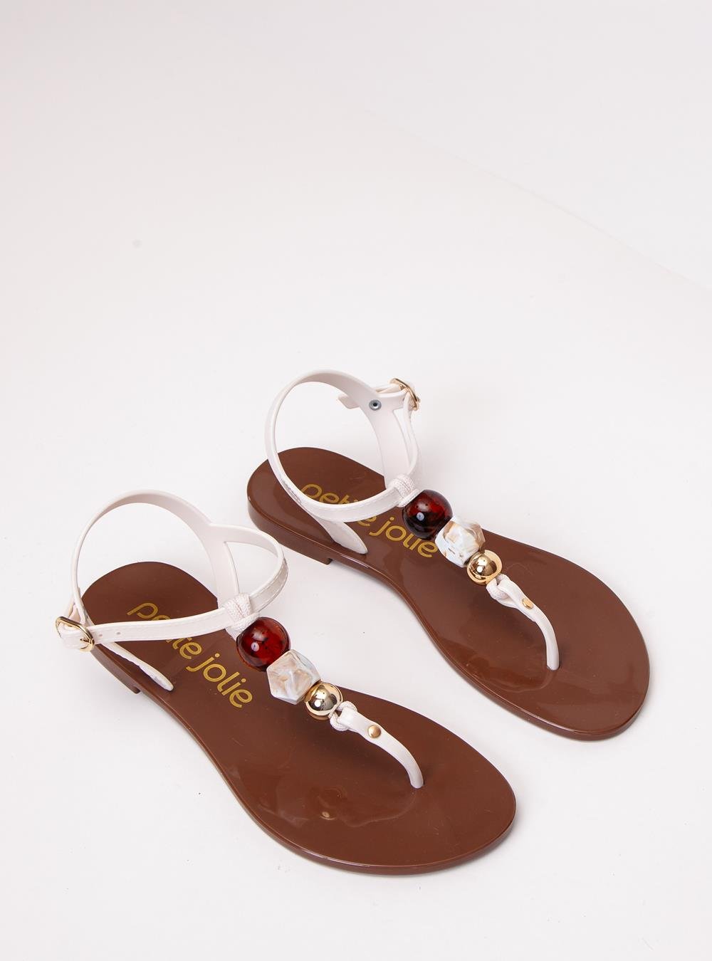 Sandália Petite Jolie Noah II Creme/Chocolate PJ7721 Branco 2